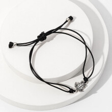 Pulseira vintage de tartaruga marinha, tornozeleira de corda de cânhamo feita à mão.