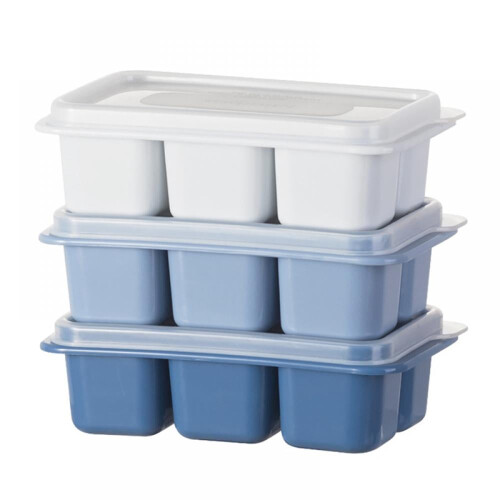 Square Ice Cube Trays Silicone Easy-Release 6-Cavity 3 Pack