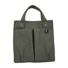 Sac à lunch fourre-tout en toile de polyester verte, taille unique