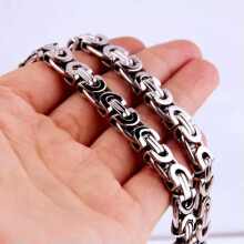 Byzantinische Kette aus Edelstahl, silberfarben