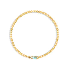 Pulseira feminina banhada a ouro com a pedra de nascimento de novembro –