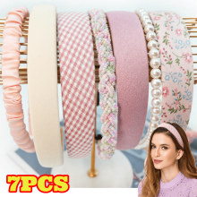 Diademas rosas para mujer (set de 7 piezas)