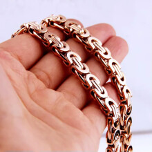 Byzantinisches Kettenhalsband Armband Roségold Edelstahl