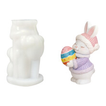 Silikon-Kerzenform mit Ostermotiv, Eier, Kaninchen,-A