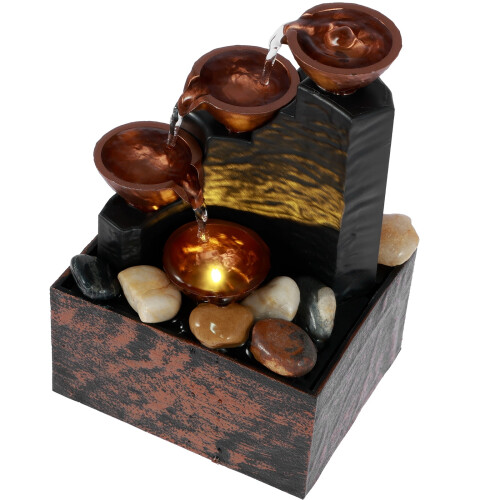 Fontaine décorative de table avec lumière LED et alimentation USB