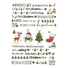 Christmas candle stickers water slide film black
