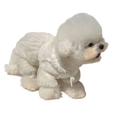 White Tulle Pet Four Leg Clothes Full Coverage Design-S