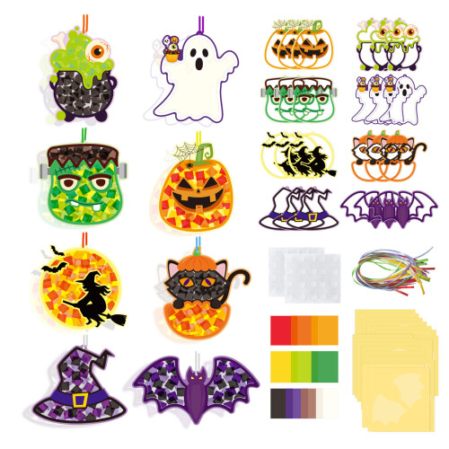 Seasonal Thanksgiving Window Hanging Set Includes 6-halloween