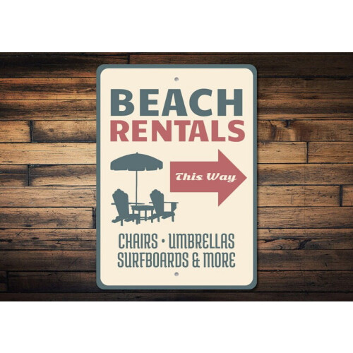 Panneau métallique de location de plage 8x12 pouces