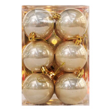 Christmas Ball Ornament Shiny Gold 1.57 Inch 6 Pcs