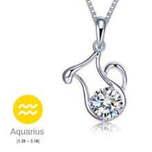 Naszyjnik ze srebra próby 925 ze znakiem zodiaku, damski, 1 sztuka