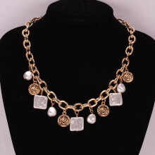 Colier vintage cu perle imitație barocă pentru femei, 1 buc.