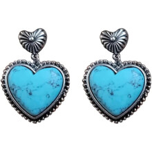 Boheemse turquoise hangende oorbellen 3x2,5 cm
