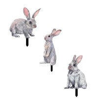 Ensemble de 3 panneaux de Pâques pour jardin, motif lapin et œuf.