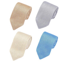 Herren-Strickkrawatte, einfarbig, gehäkelt, 7 cm, 4 Stück