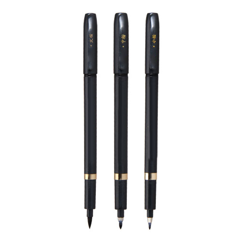 3 Black Soft Tip Calligraphy Pens Smooth