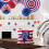 Federe patriottiche multicolore, set da 4 pezzi, 45x45 cm 1