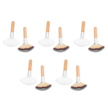 10Stk Make-Up Fan Set Gesichtspinsel Nylonhaare Farbmix