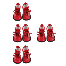 4Paires Bottes Mode PU Rouge Pour 18