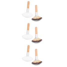 6St Luxe Nylon Fan Gezichtsborstels, Perfect Voor Foundation En Poeder