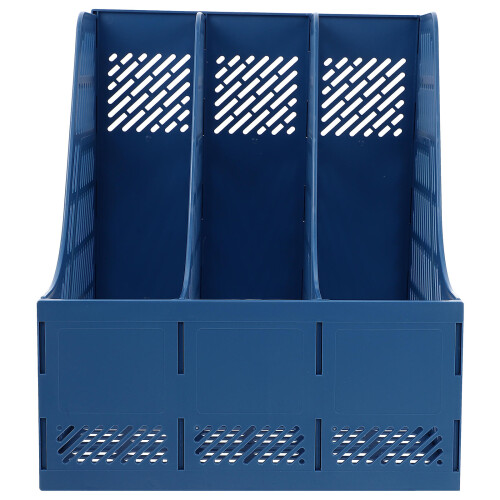 Blue Plastic Document Sorting Shelf Office Storage Holder