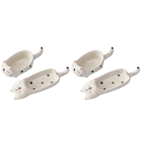 4Pcs Ceramic Small Sauce Dish Multi-Color for Sushi Dipping and Snacks