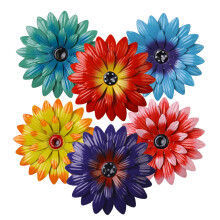 Metal Sunflower Wall Art Handmade Multicolored 1 Piece
