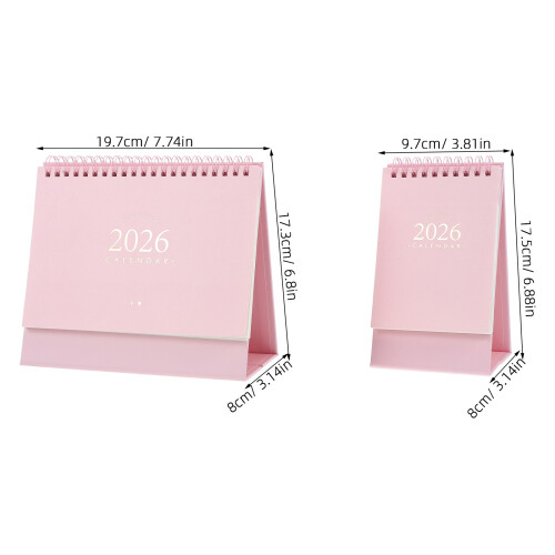 2Pièces Calendrier 2026 Rose Métal Suivi 1