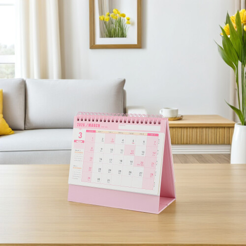 2Pièces Calendrier 2026 Rose Métal Suivi 2