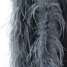 Ostriches Plumage Decoration Scarf For Bridal Wear-Dark Gray