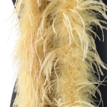 Soft Ostriches Plumage Scarf For Prom Dress And Occasion-Golden