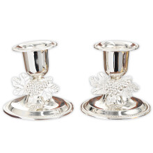 2 stuks elegante tafelblad kandelaars-Zilveren Kerstfruitkaars