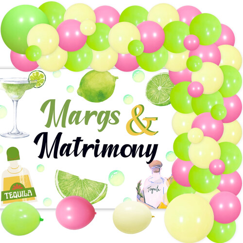 Σετ Διακόσμησης με Μπαλόνια Margs and Matrimony – Φόντο, Αλουμινόχαρτο &