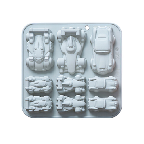 9 Cavities Racing Car Ice Tray Silicone Molds for Making-Blue