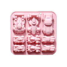 9 Cavities Racing Car Ice Tray Silicone Molds For Freezing-Pink
