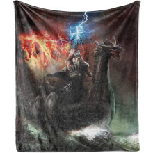 Flamingo flanell fleece teppe grønnrosa 122x182 cm