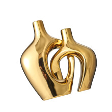 Aesthetic Vases Nordic Modern Ceramic Vases Set of 2-gold