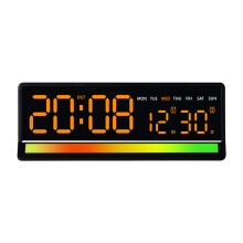 Moderne stemgevoelige LED-displayklok met 7-Zwart oranje1