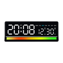 Modern Voice Sensitive LED Display Clock with 7-Black White
