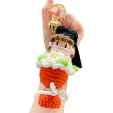 Fascinerende DIY-sleutelhanger van wol met kleine-Oranje