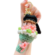 Unieke handgemaakte wollen sleutelhangers met academisch-Groente