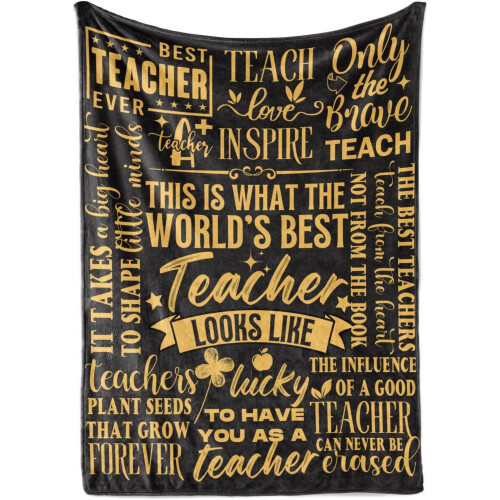 Blue Flannel Blanket Throw 50x65 inches Teacher