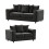 Furniture 786 Plush Velvet 3+2 Seater Sofa Set Black 1