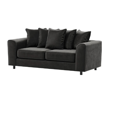 Furniture 786 Plush Velvet 3+2 Seater Sofa Set Black 1