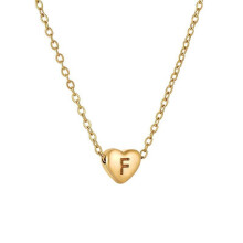 Initial Pendant Necklace 18K Gold Plated Figaro Chain