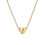 Initial Pendant Necklace 18K Gold Plated Figaro Chain 1