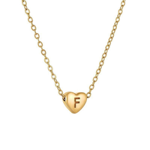 Initial Pendant Necklace 18K Gold Plated Figaro Chain