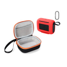 Pochette de rangement EVA antichoc avec couvercle en-Rouge