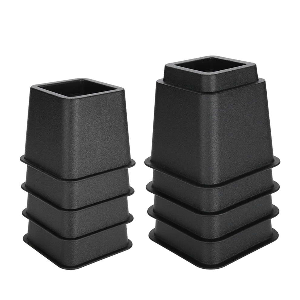 Black Adjustable Furniture Raiser Set 8 Pcs