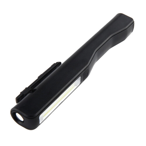 Luminária de caneta LED COB com clipe, ímã e carregamento USB.